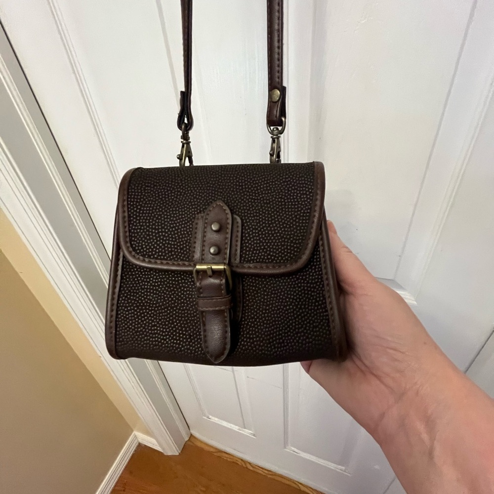 Liz Claiborne Dark Sueded Leather Mini Bag